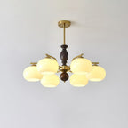 Aurora Chandelier Walnut Beige Orb