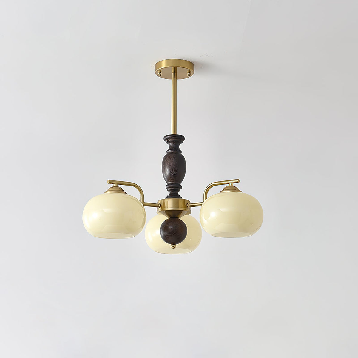 Aurora Chandelier Walnut Beige Orb