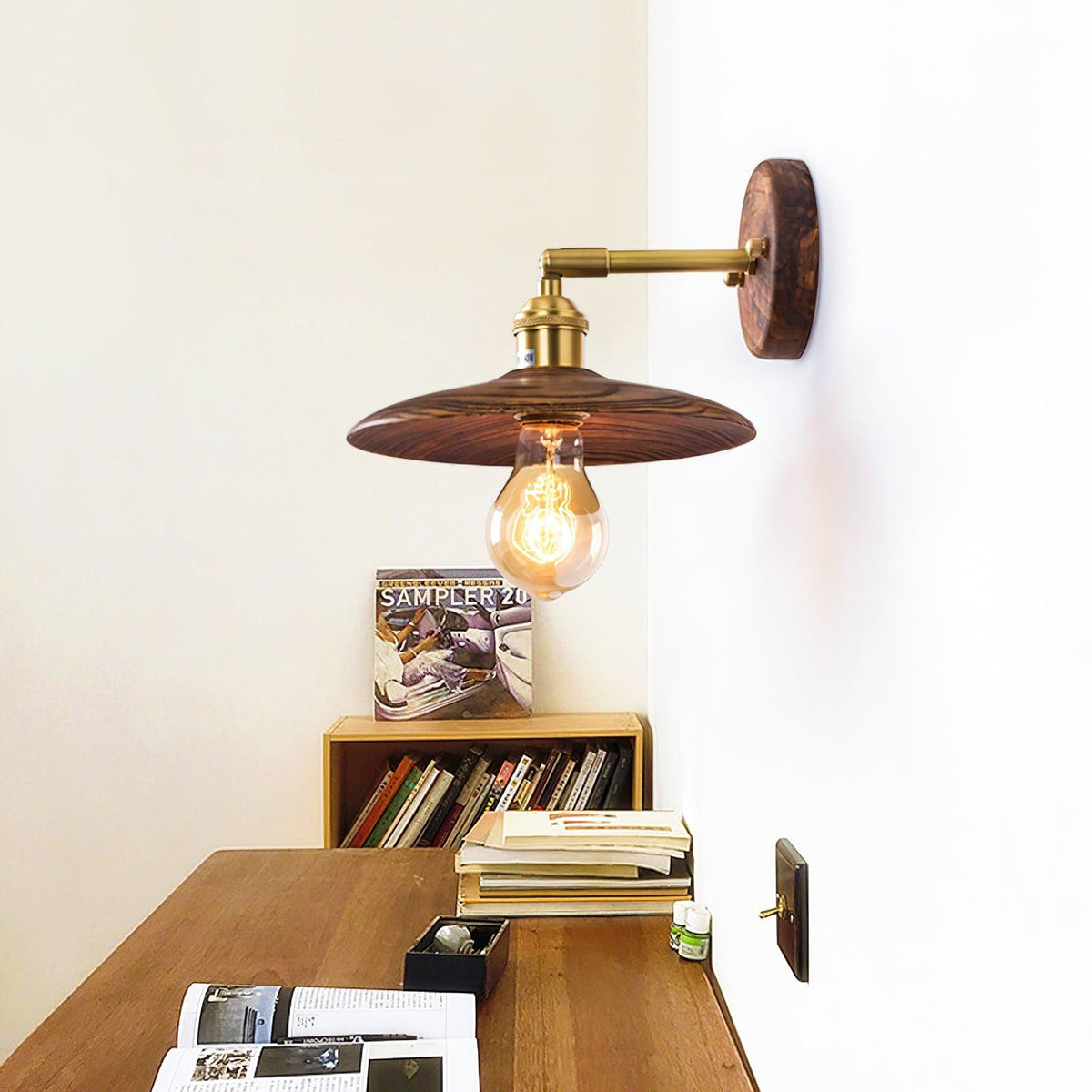 Arloxd Brass Rustic Wall Lamp