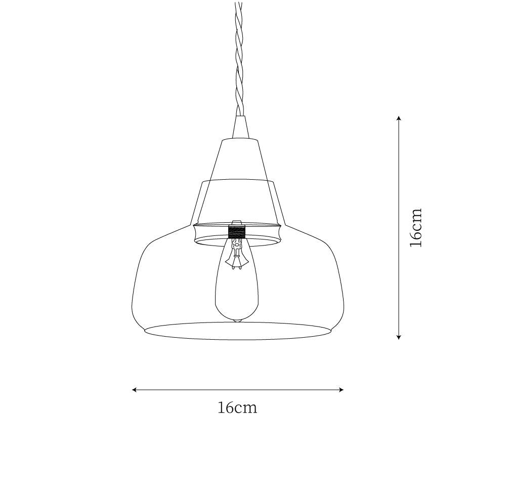 Walnut Glass Pendant Lamp
