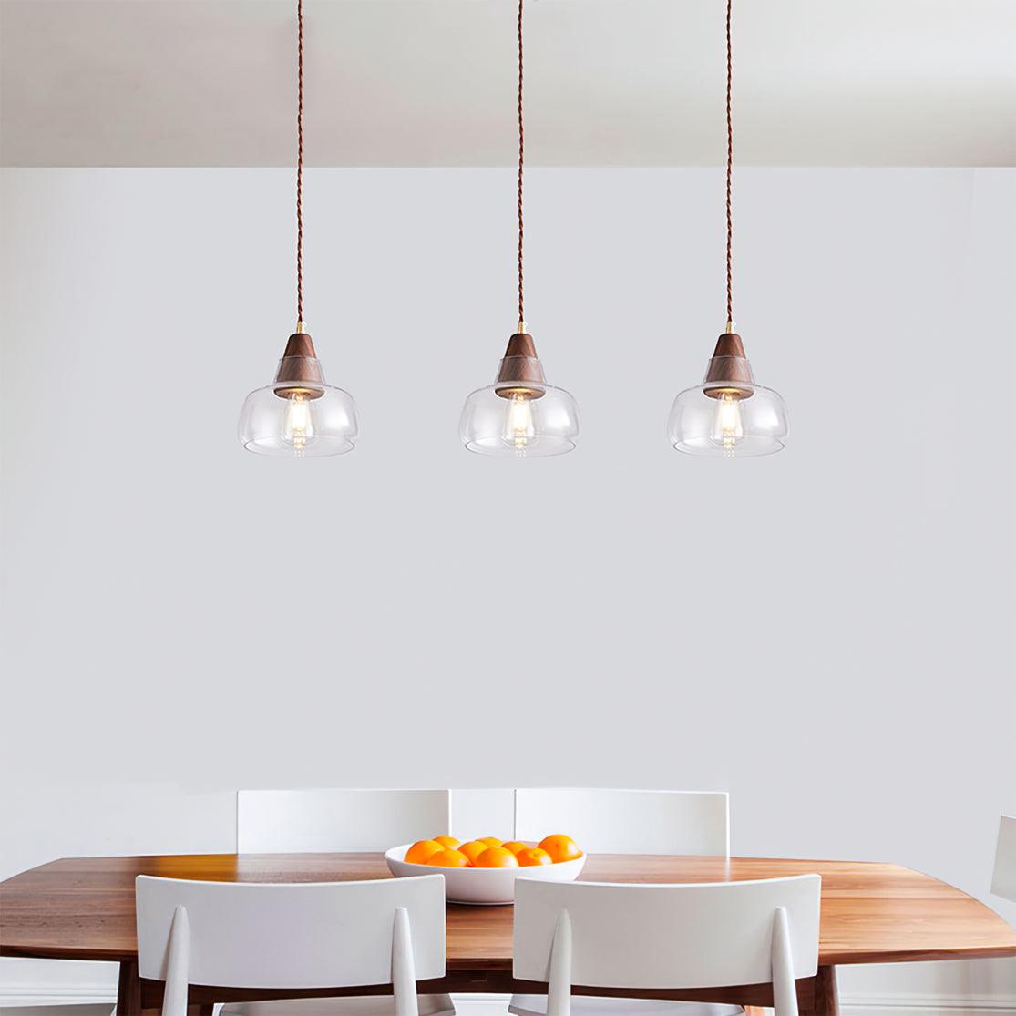 Walnut Glass Pendant Lamp