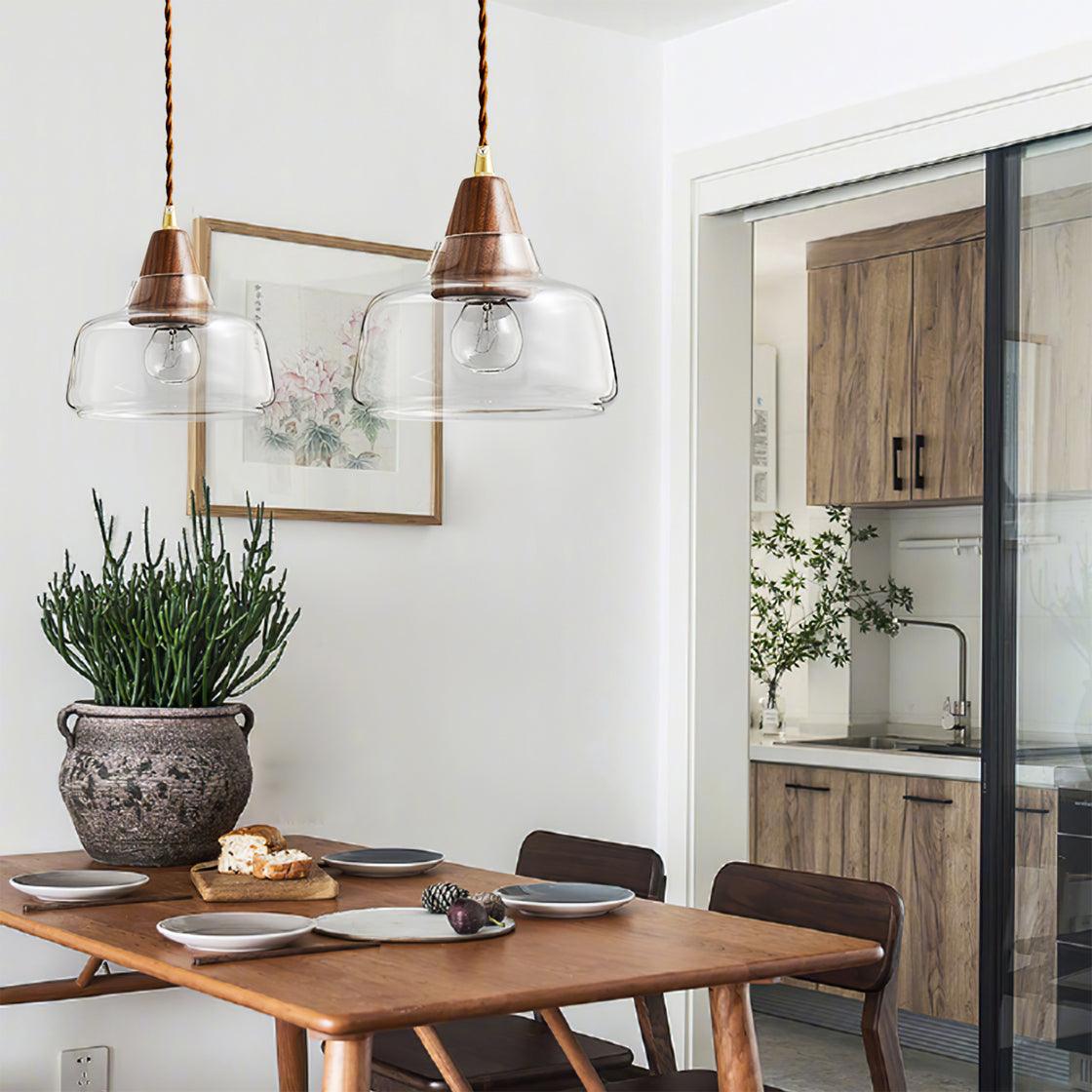 Walnut Glass Pendant Lamp