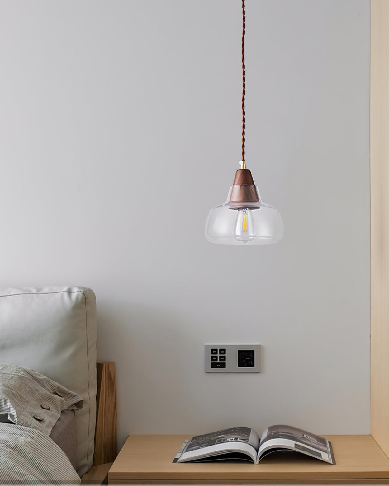 Walnut Glass Pendant Lamp