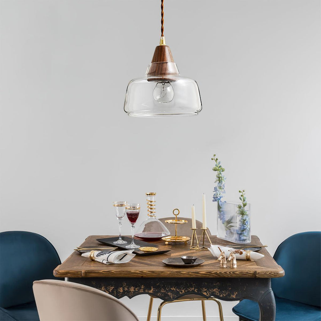Walnut Glass Pendant Lamp