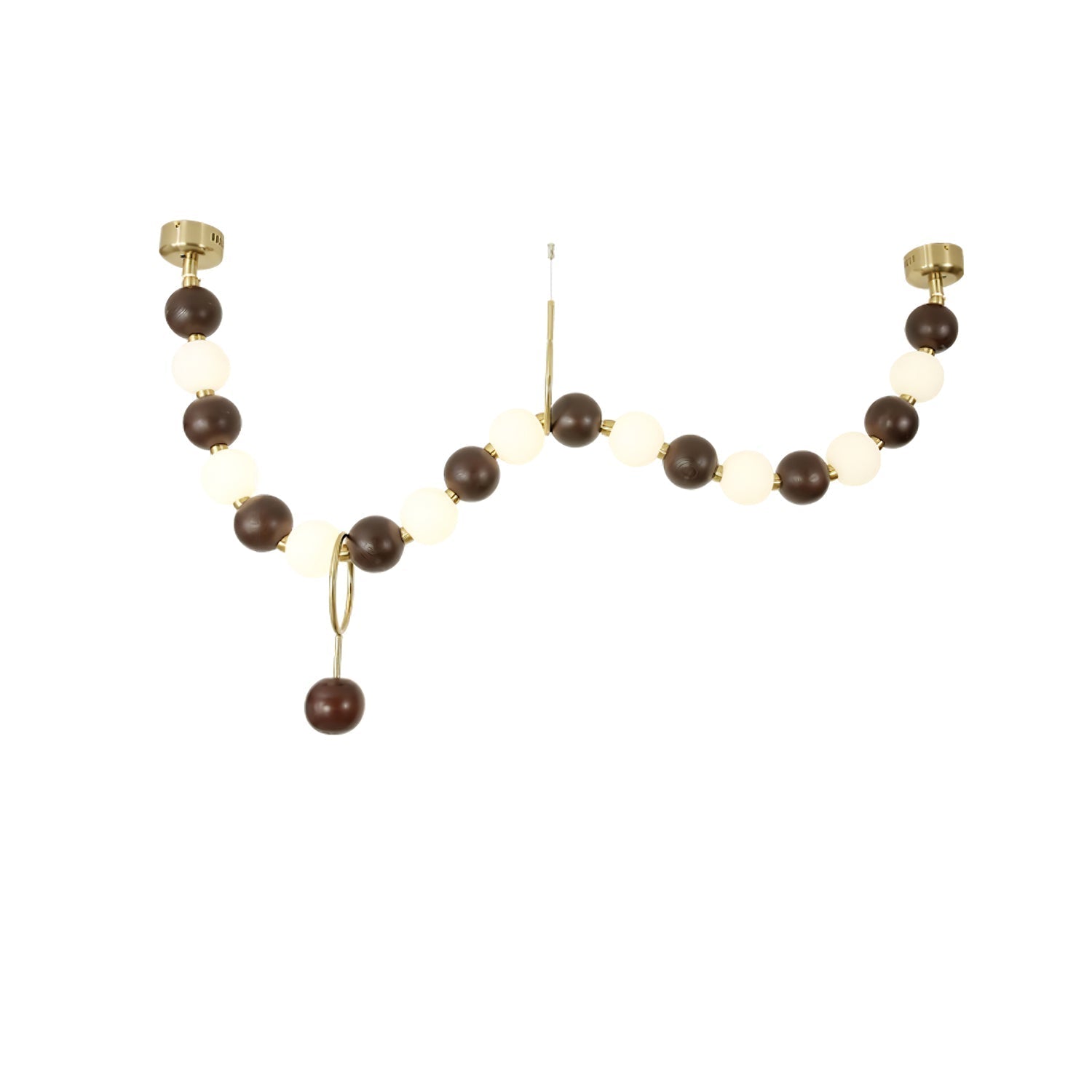 Aurora Chandelier Walnut Bead Necklace