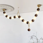 Aurora Chandelier Walnut Bead Necklace