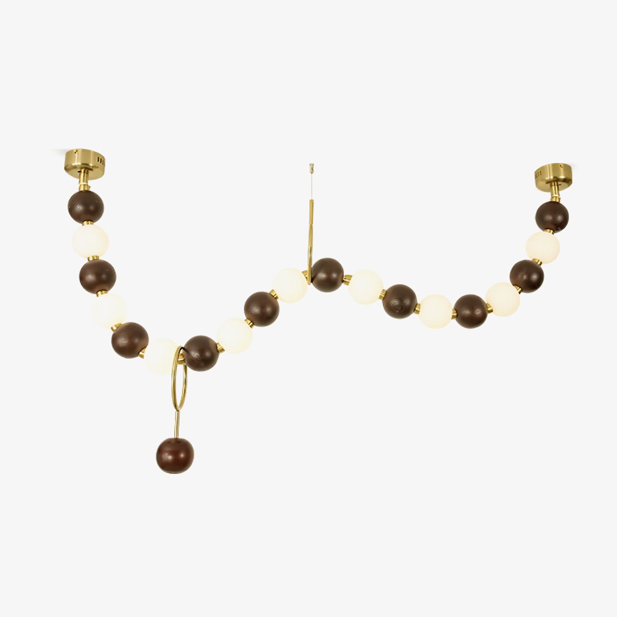 Aurora Chandelier Walnut Bead Necklace