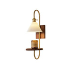 Altheus Nordic Art Shelf Walnut Wood Ceramics Sconce Wall lamp