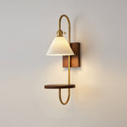 Altheus Nordic Art Shelf Walnut Wood Ceramics Sconce Wall lamp