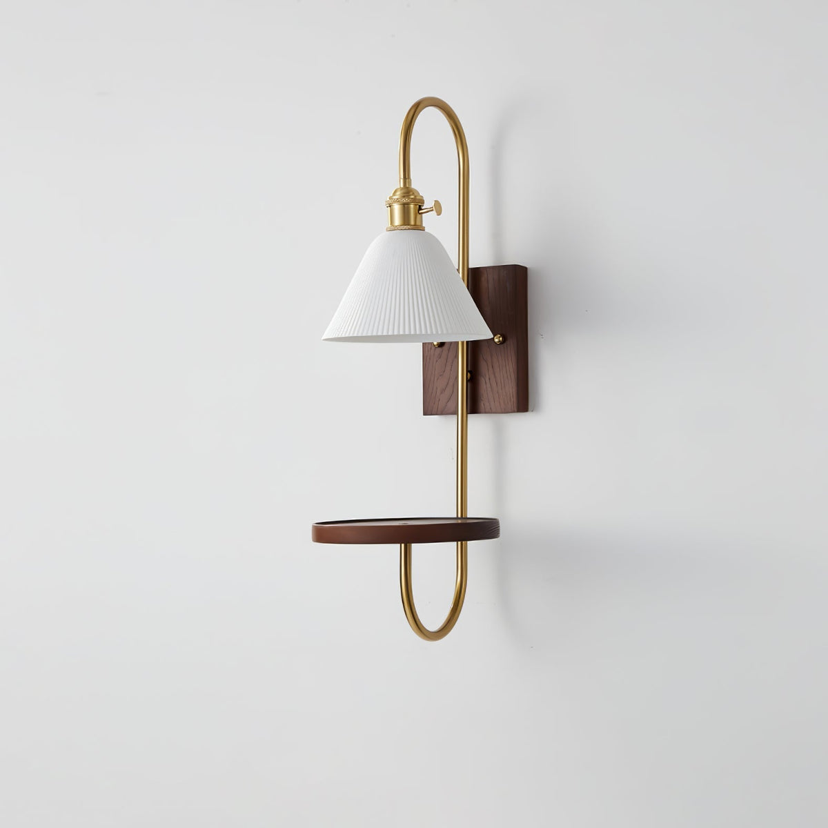 Altheus Nordic Art Shelf Walnut Wood Ceramics Sconce Wall lamp