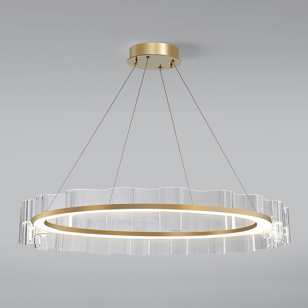 Acoustic Postmodern Luxury Water Wave Glass Chandelier