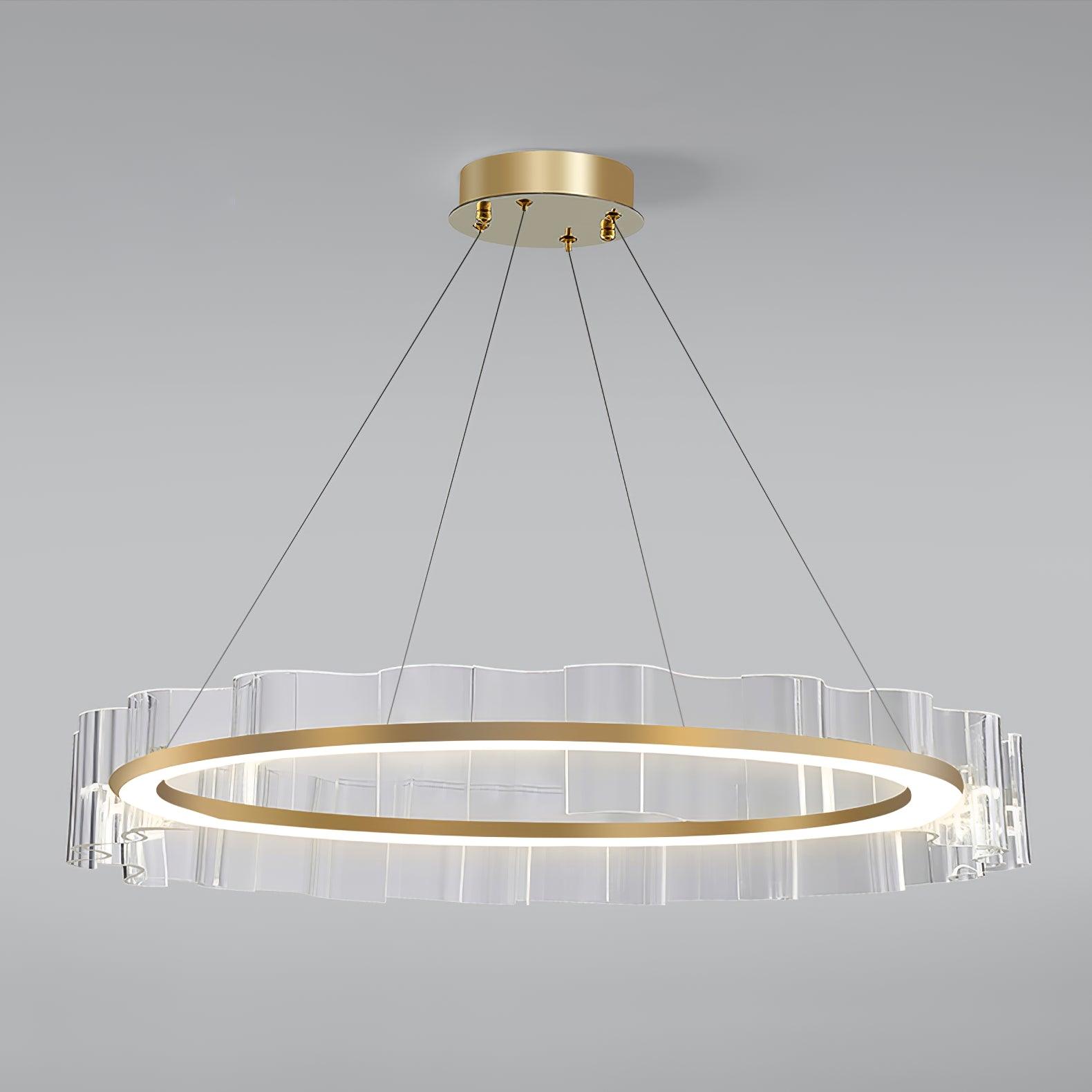 Acoustic Postmodern Luxury Water Wave Glass Chandelier