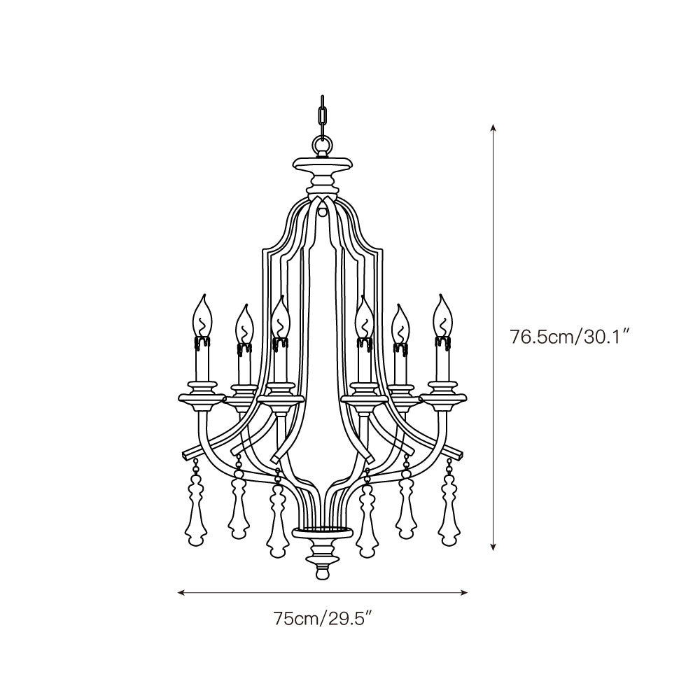 Arsoliel Vintage Luxury Wood Chandelier