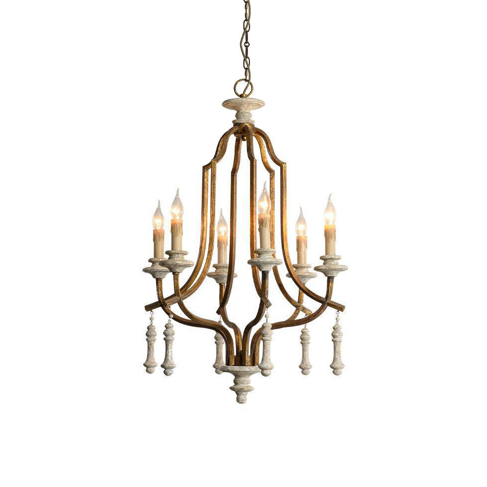 Arsoliel Vintage Luxury Wood Chandelier