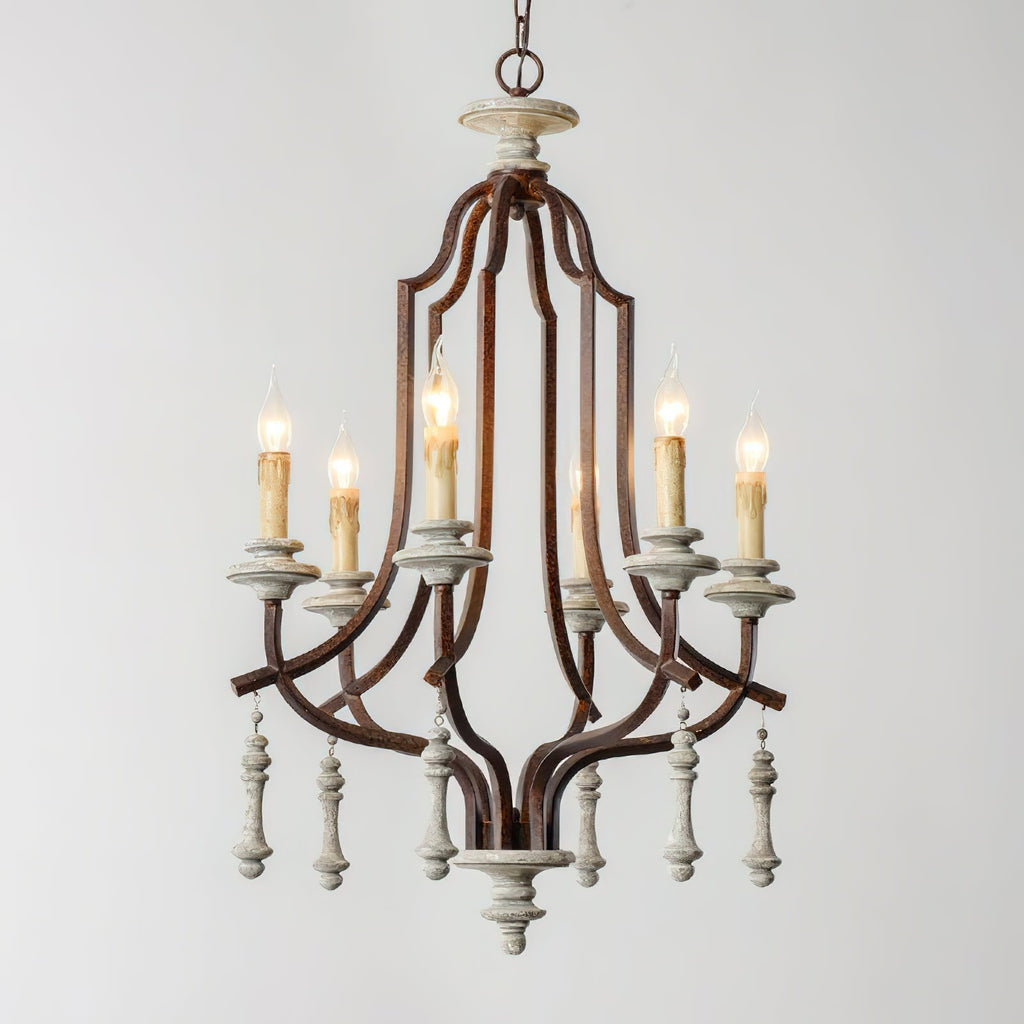 Arsoliel Vintage Luxury Wood Chandelier
