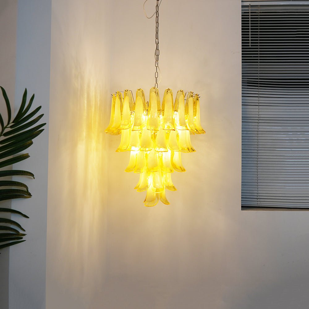 Aurora Chandelier Murano Glass Petal Wave