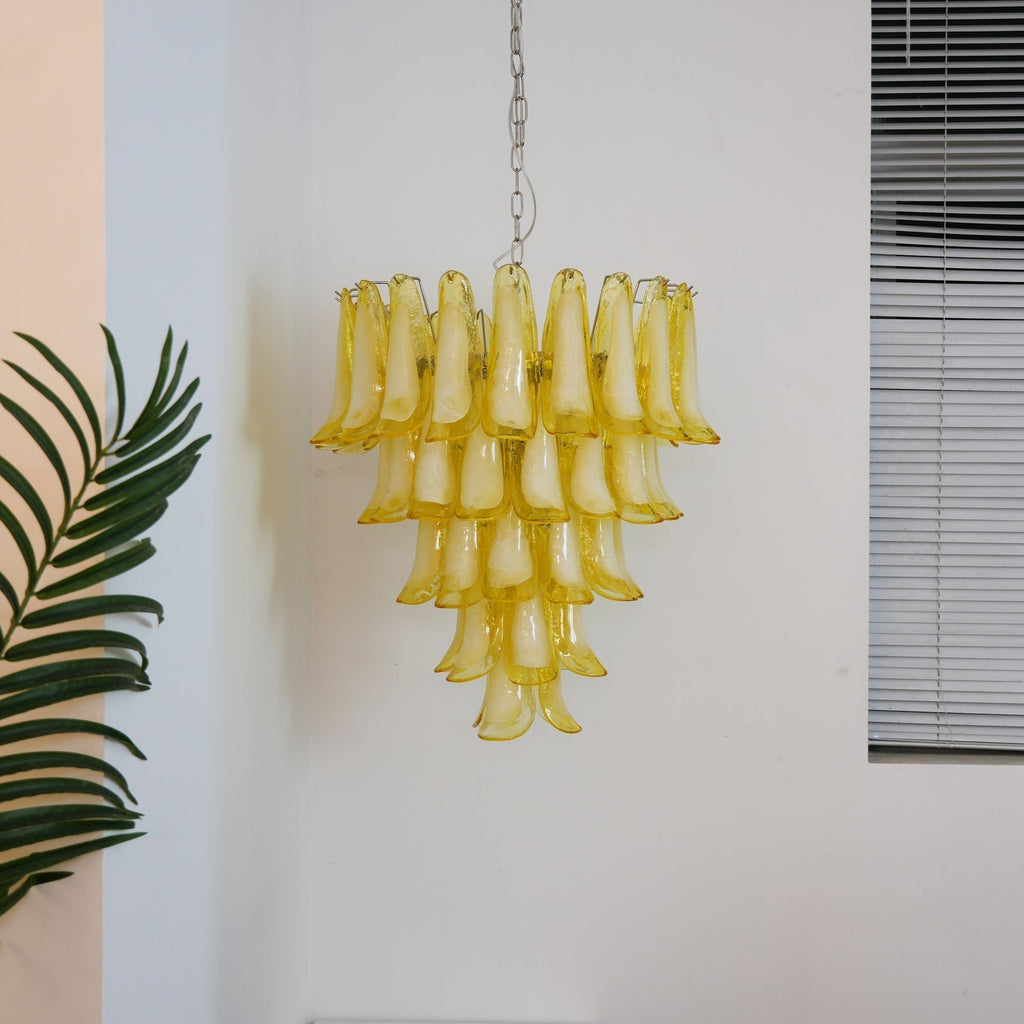 Aurora Chandelier Murano Glass Petal Wave