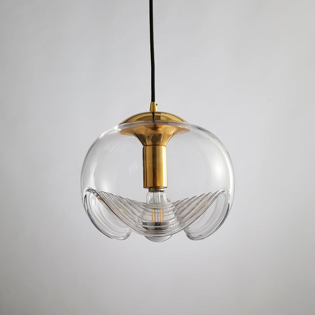 Solara Pendant Lamp Glass Wave Mid Century Vintage