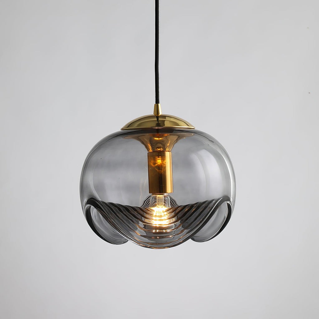 Solara Pendant Lamp Glass Wave Mid Century Vintage
