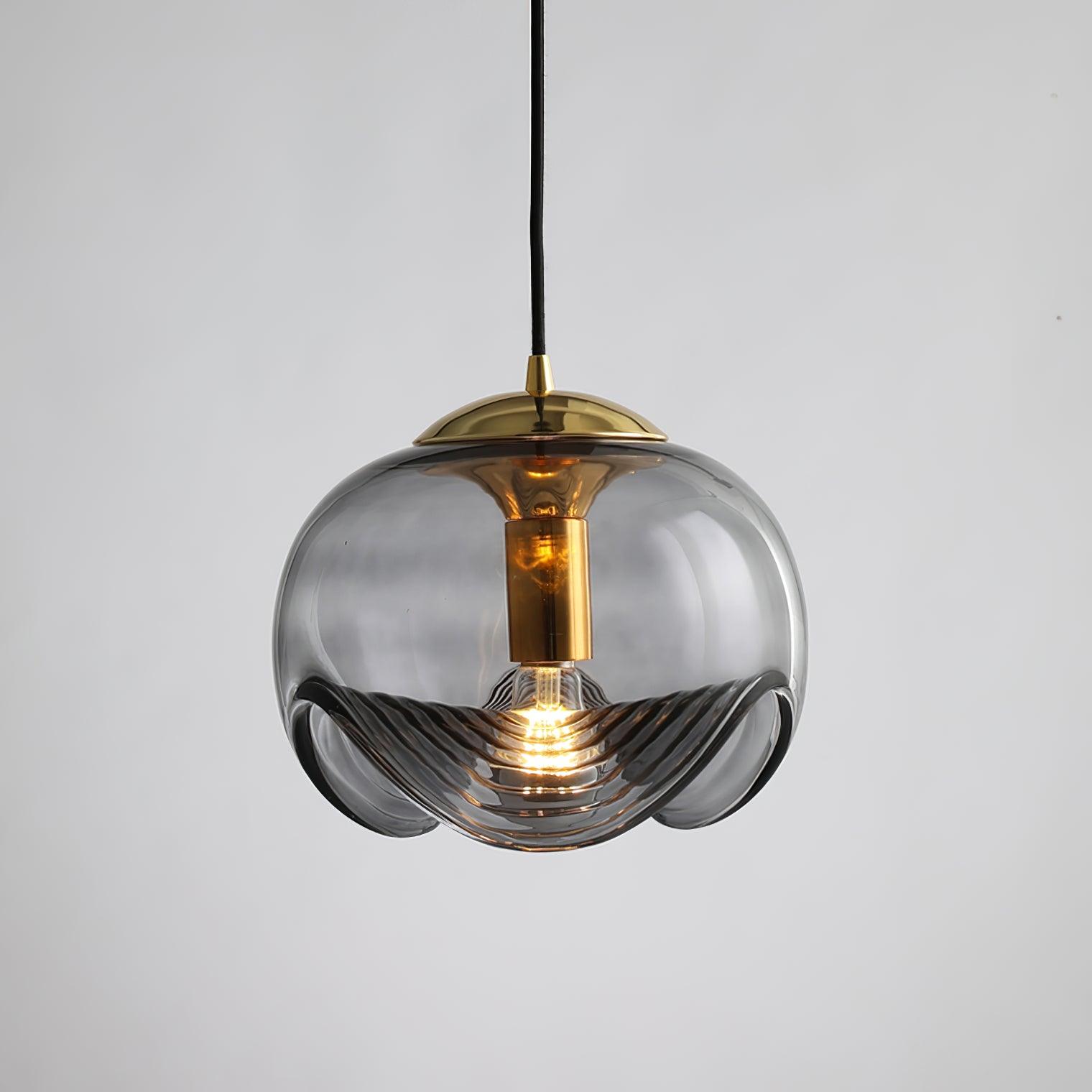 Solara Pendant Lamp Glass Wave Mid Century Vintage