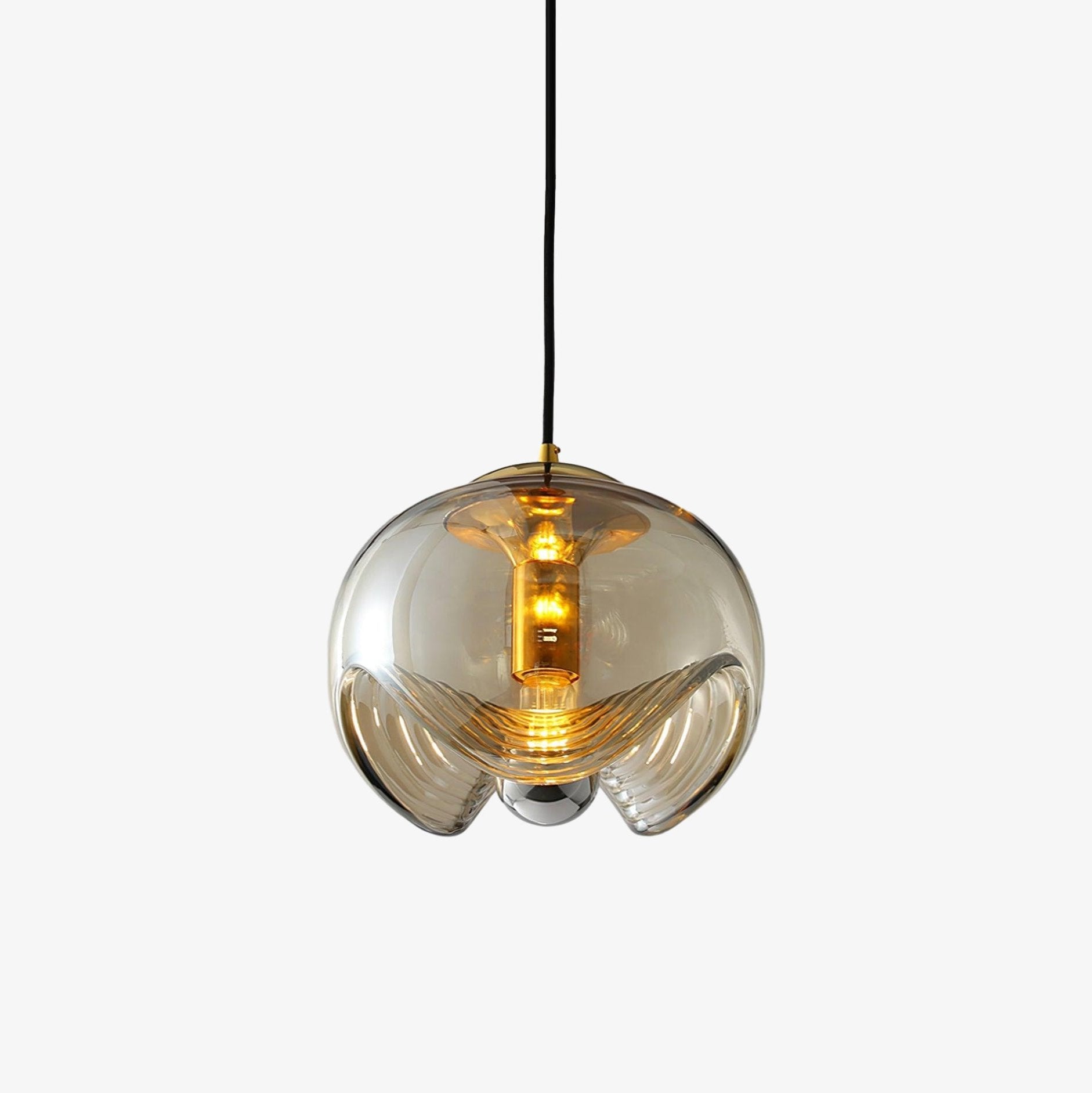 Solara Pendant Lamp Glass Wave Mid Century Vintage