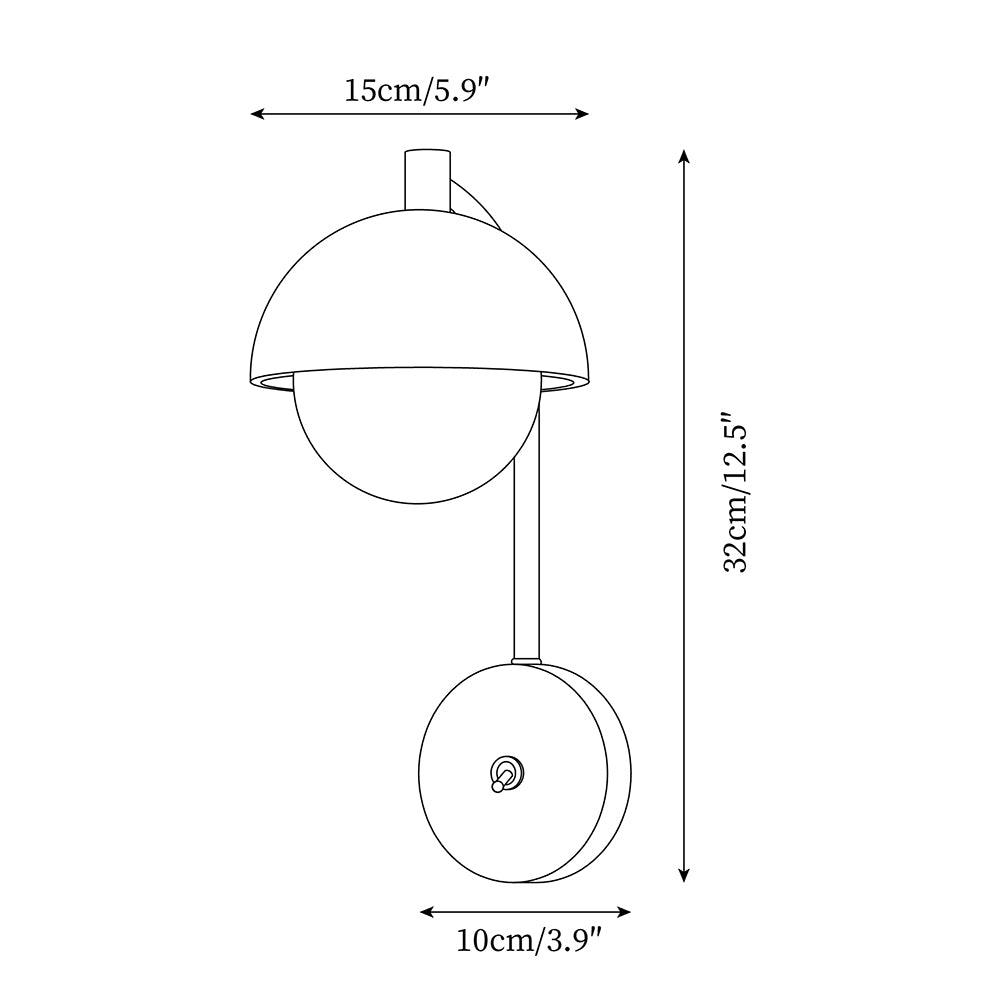 Ritta  Wall Lamp  Travertine  Wood Dome