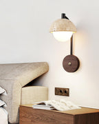 Ritta  Wall Lamp  Travertine  Wood Dome