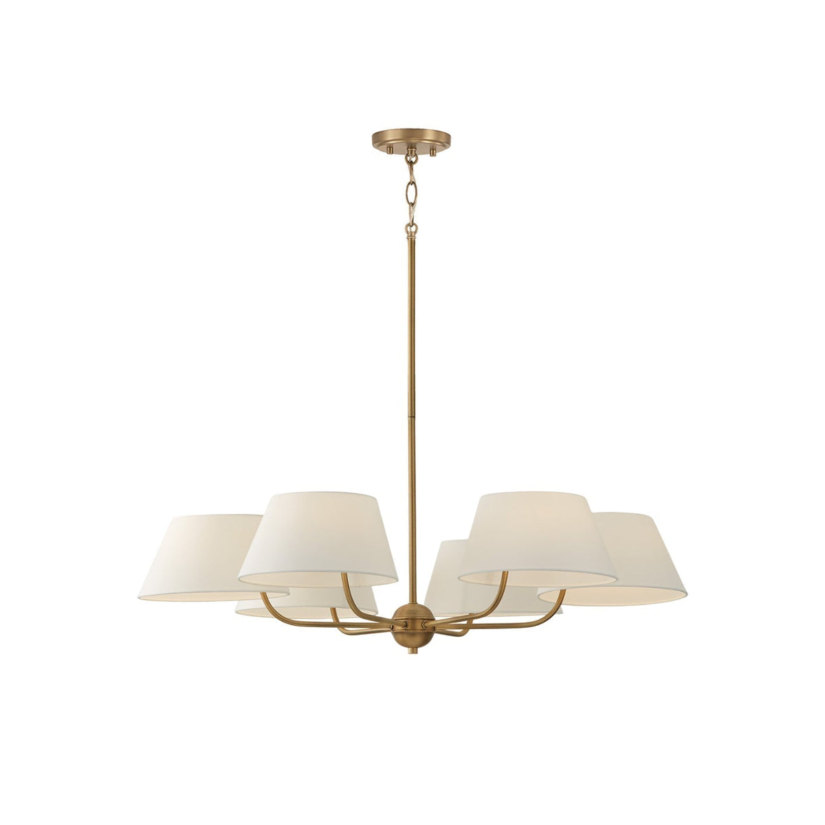 Arcara Vintage Industrial Brass Fabric Chandelier