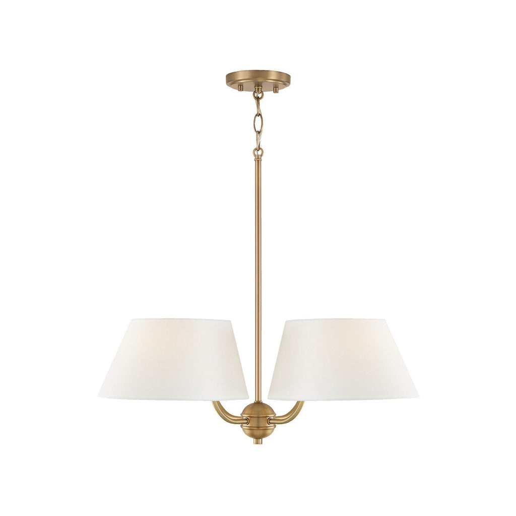 Arcara Vintage Industrial Brass Fabric Chandelier