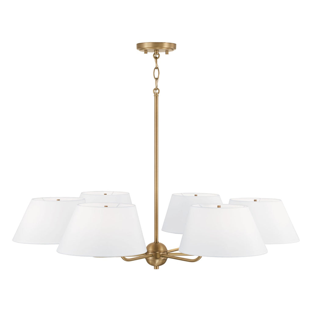 Arcara Vintage Industrial Brass Fabric Chandelier