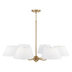 Arcara Vintage Industrial Brass Fabric Chandelier