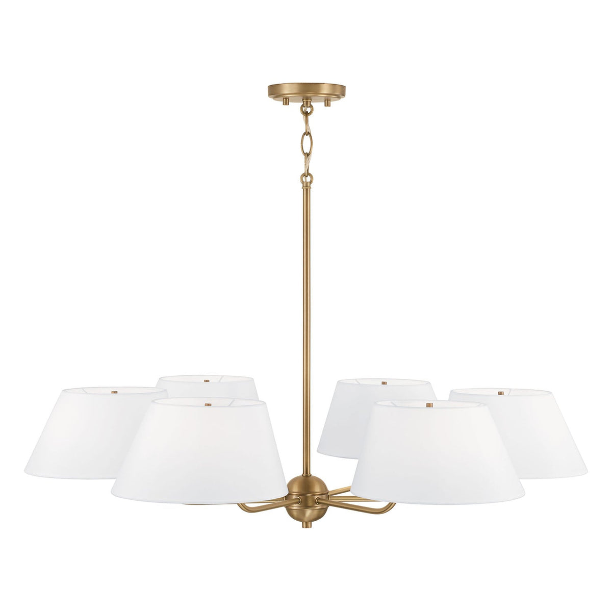 Arcara Vintage Industrial Brass Fabric Chandelier