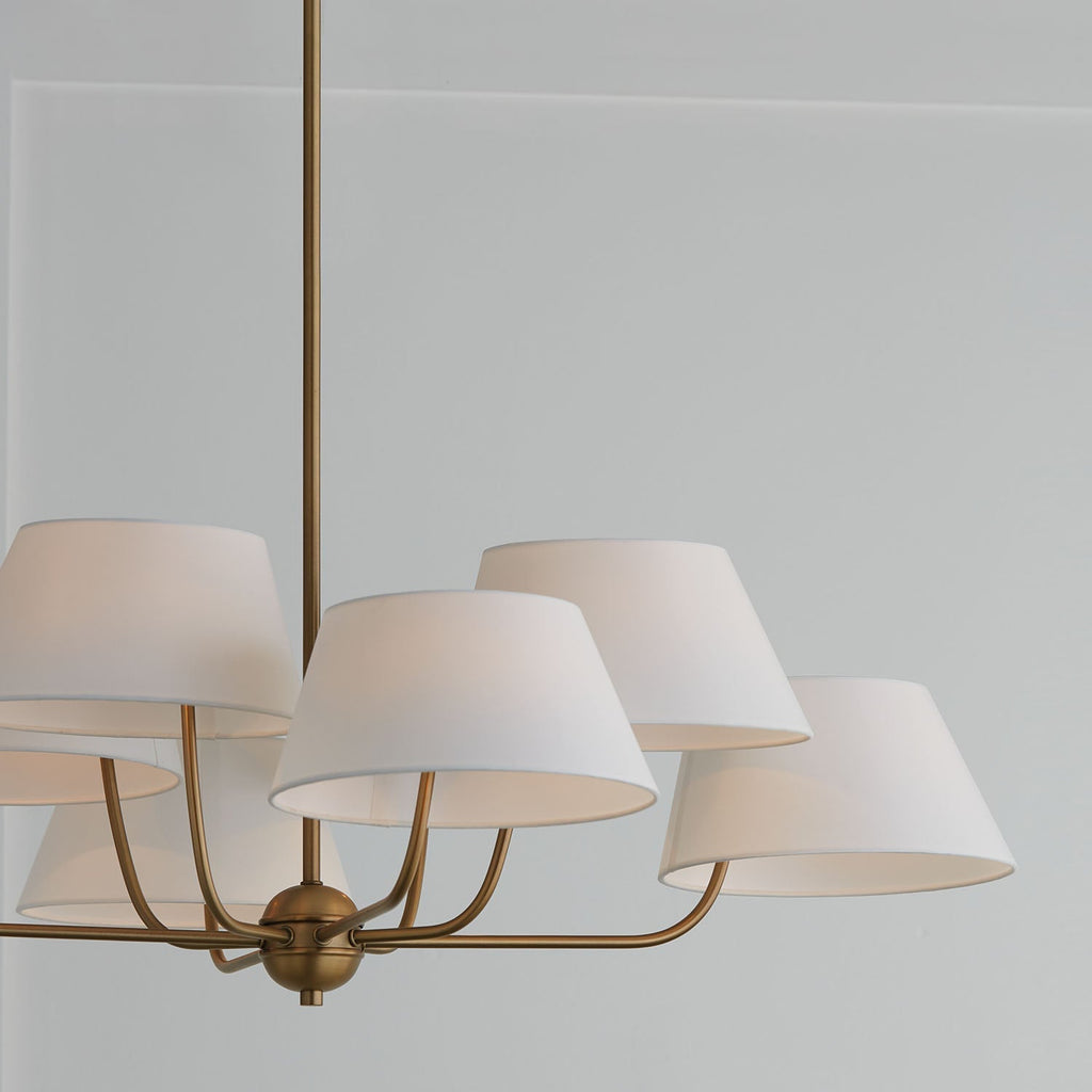 Arcara Vintage Industrial Brass Fabric Chandelier