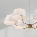 Arcara Vintage Industrial Brass Fabric Chandelier