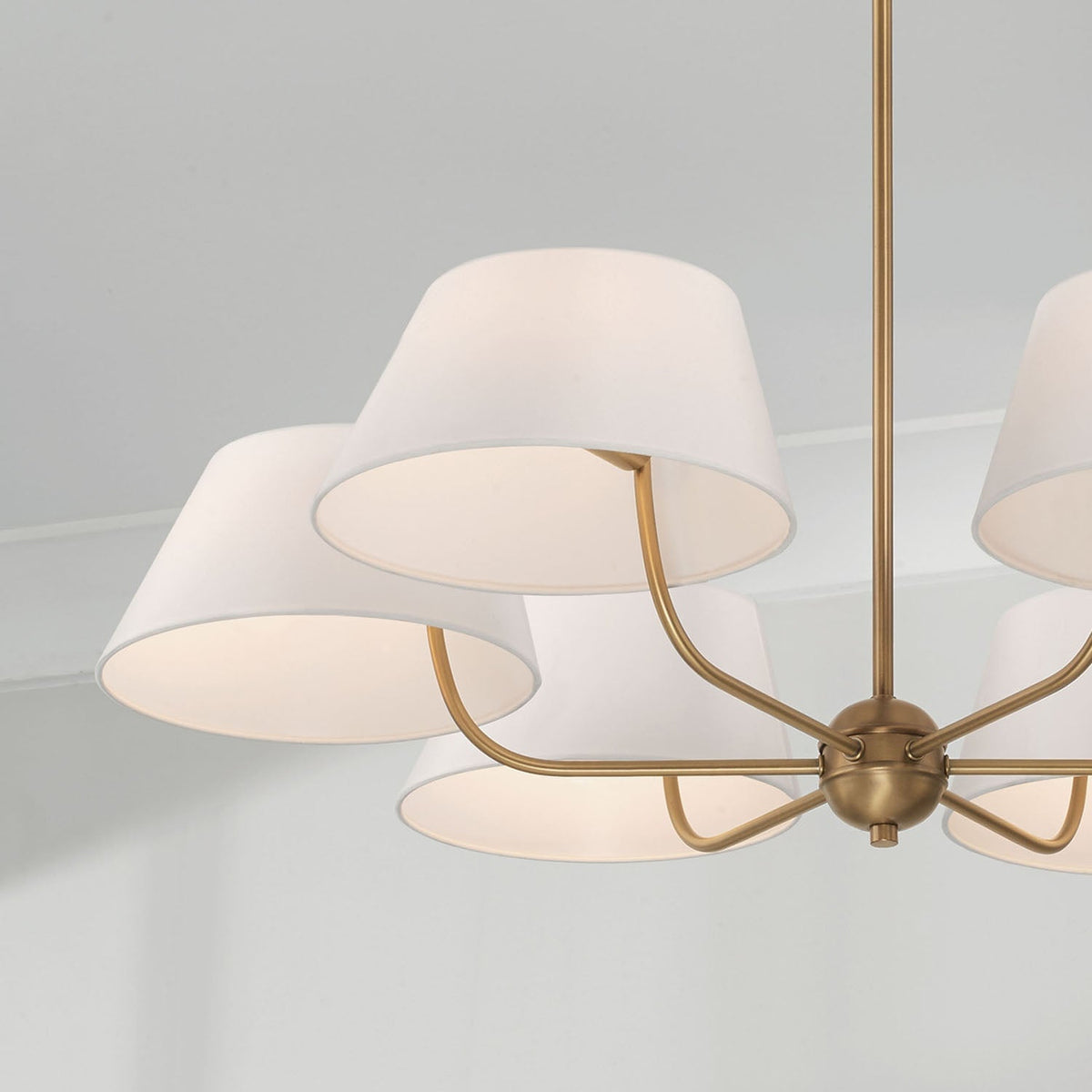 Arcara Vintage Industrial Brass Fabric Chandelier