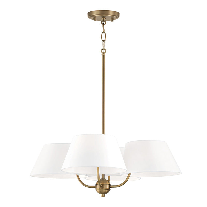Arcara Vintage Industrial Brass Fabric Chandelier