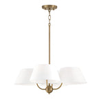 Arcara Vintage Industrial Brass Fabric Chandelier
