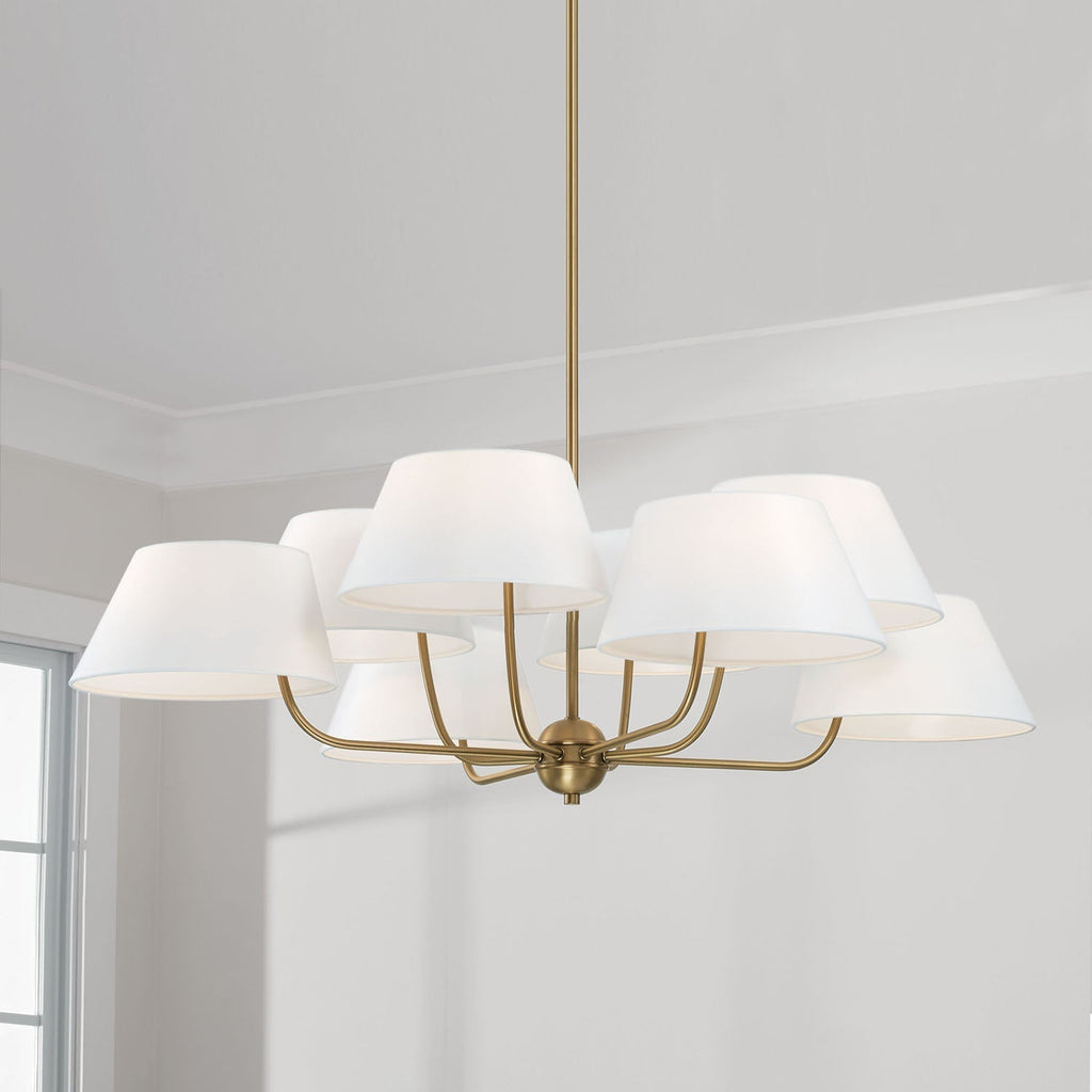 Arcara Vintage Industrial Brass Fabric Chandelier