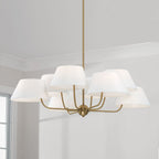 Arcara Vintage Industrial Brass Fabric Chandelier