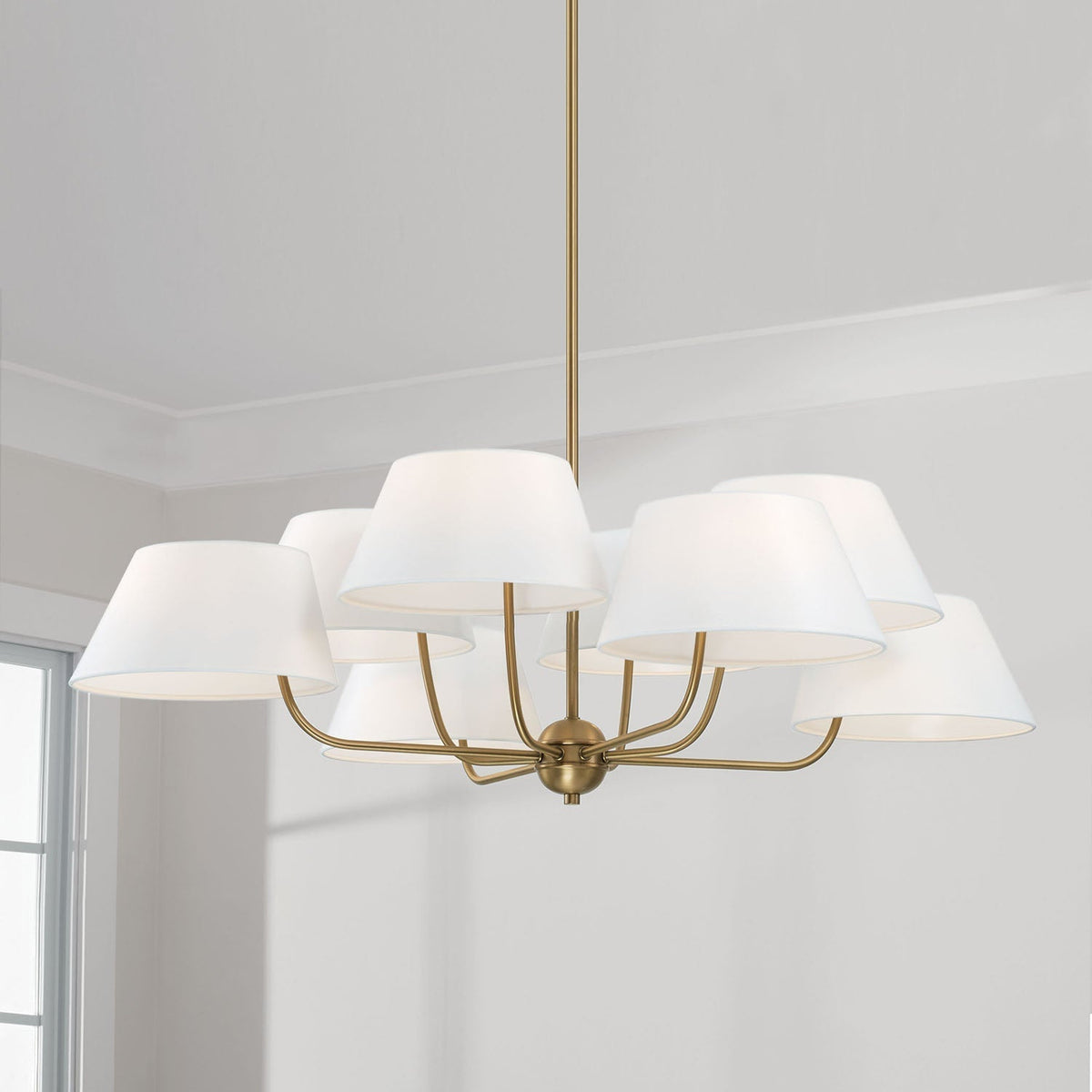 Arcara Vintage Industrial Brass Fabric Chandelier