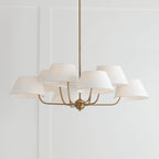 Arcara Vintage Industrial Brass Fabric Chandelier