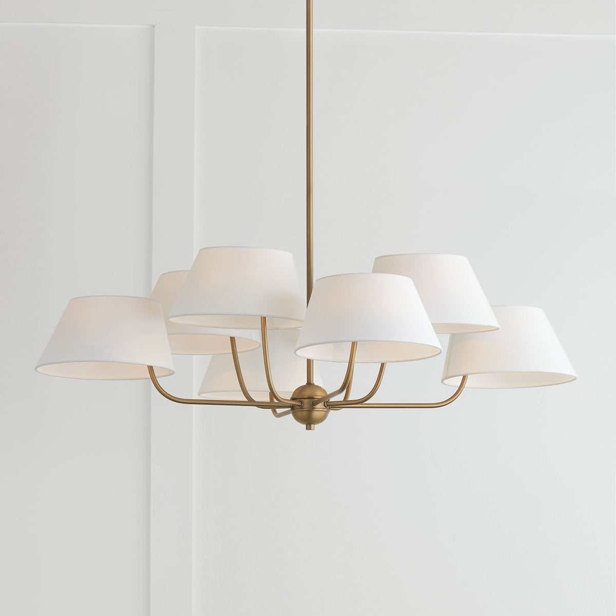 Arcara Vintage Industrial Brass Fabric Chandelier