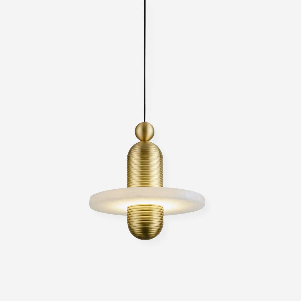 Goose White Alabaster Copper Pendant Lamp
