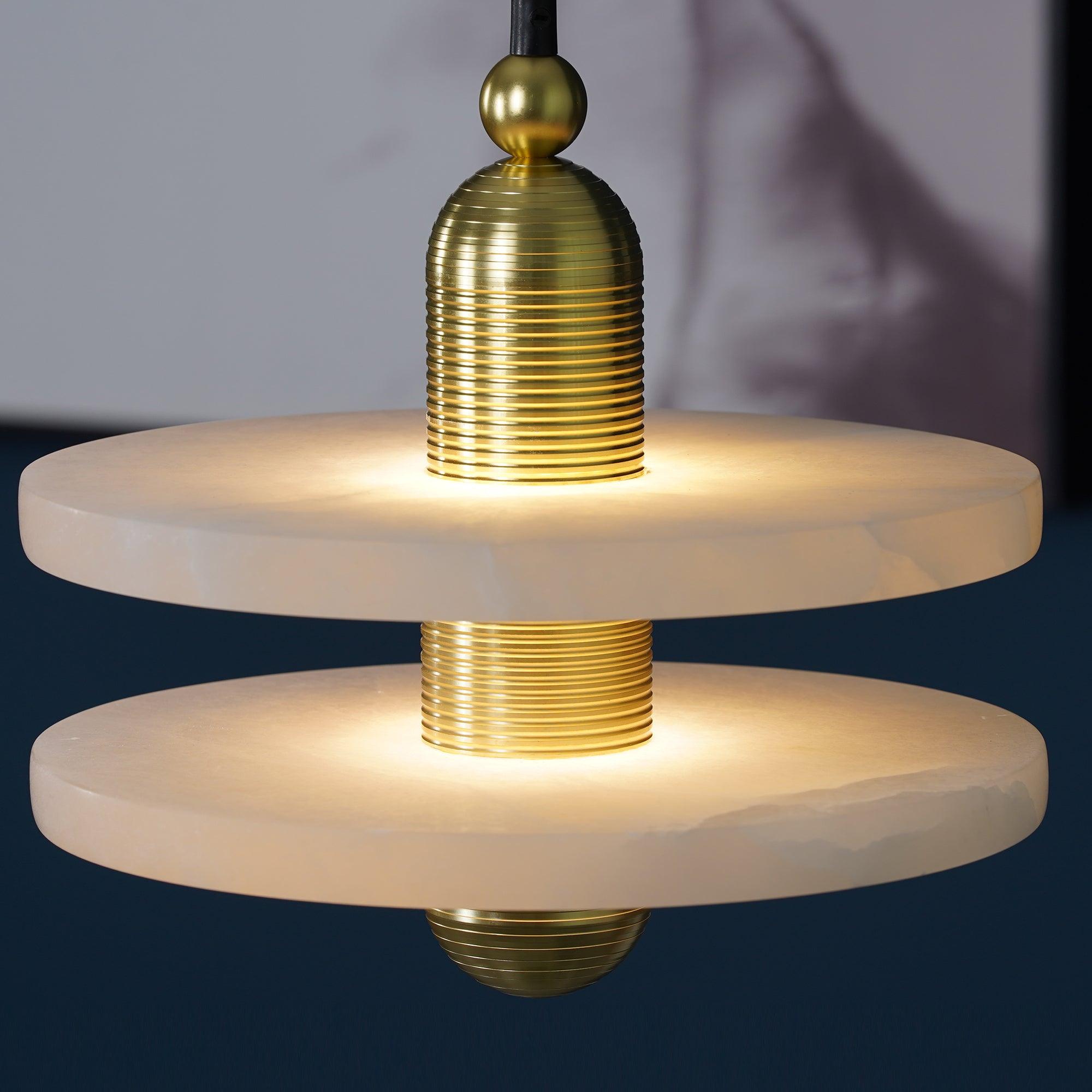 Goose White Alabaster Copper Pendant Lamp