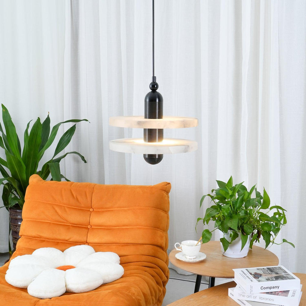 Goose White Alabaster Copper Pendant Lamp