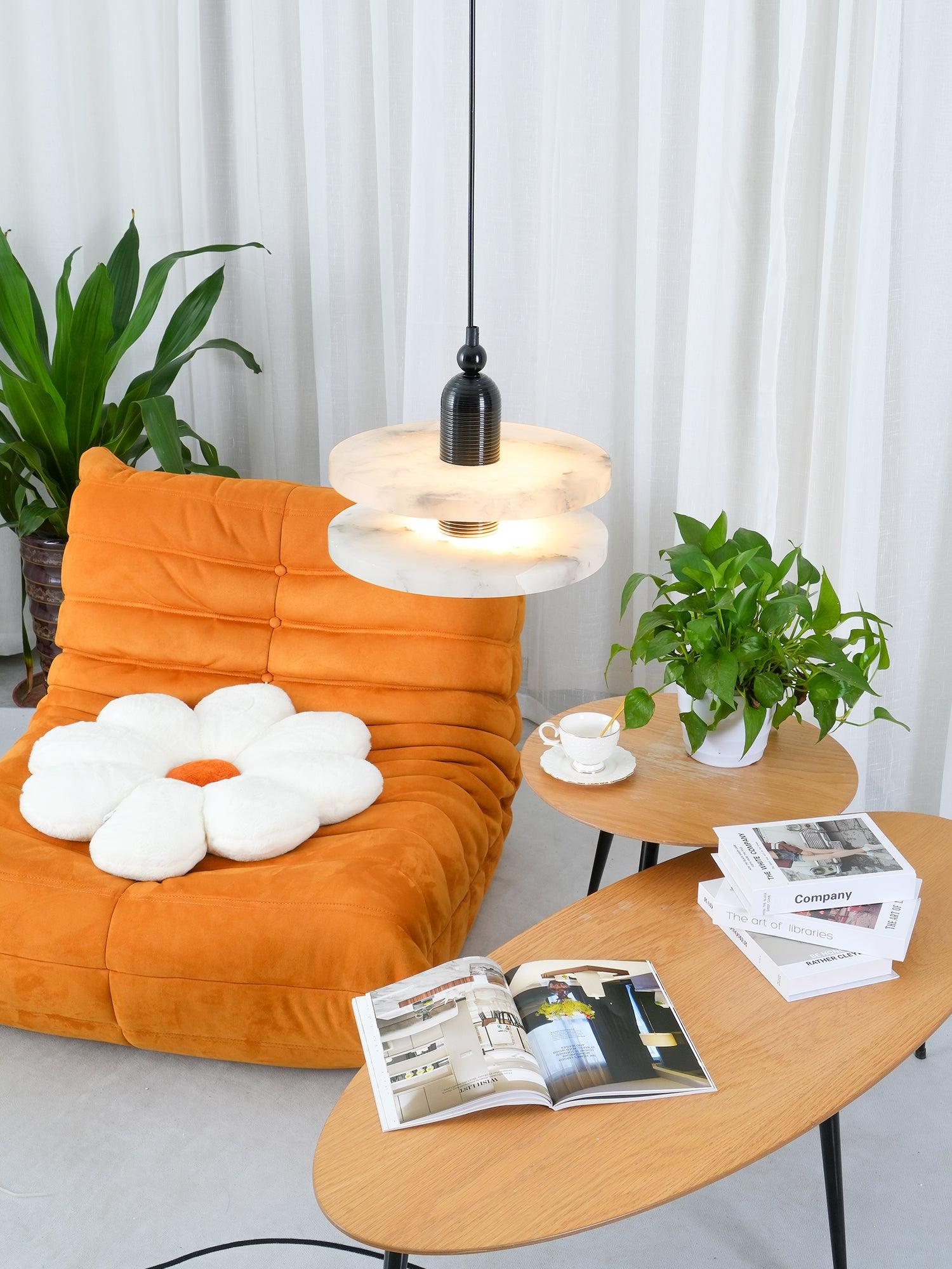 Goose White Alabaster Copper Pendant Lamp