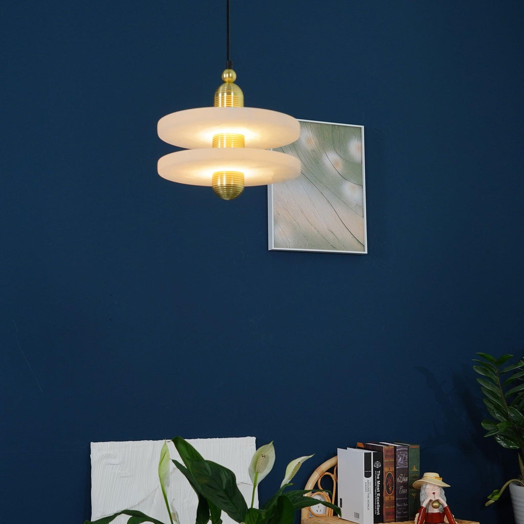 Goose White Alabaster Copper Pendant Lamp