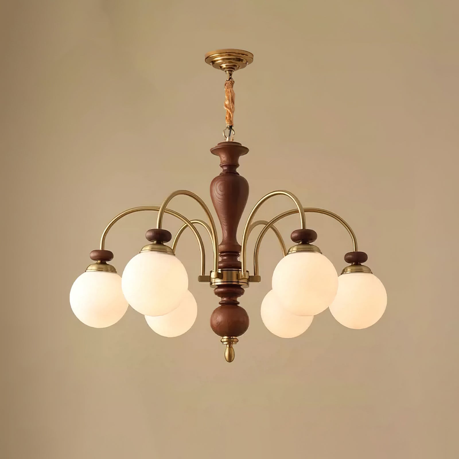 Solara Chandelier Classic Wooden Brass - image 5