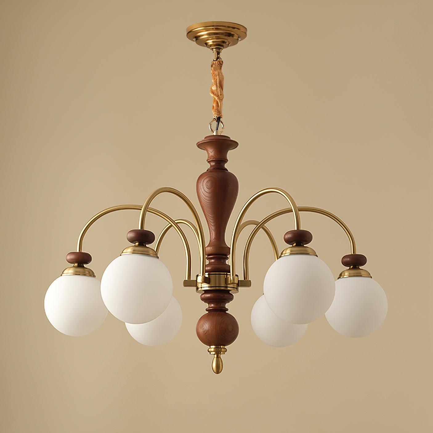 Solara Chandelier Classic Wooden Brass - image 3