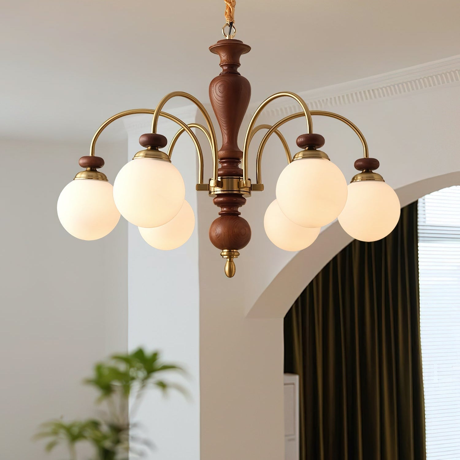 Solara Chandelier Classic Wooden Brass - image 19